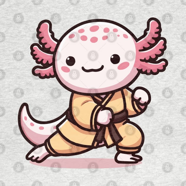 cute martial art axolotl by fikriamrullah